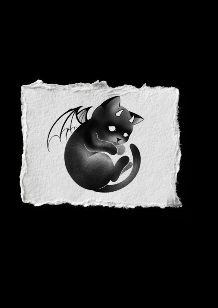 Flash tatouage chat dragon disponible - Anne Bonny Ink