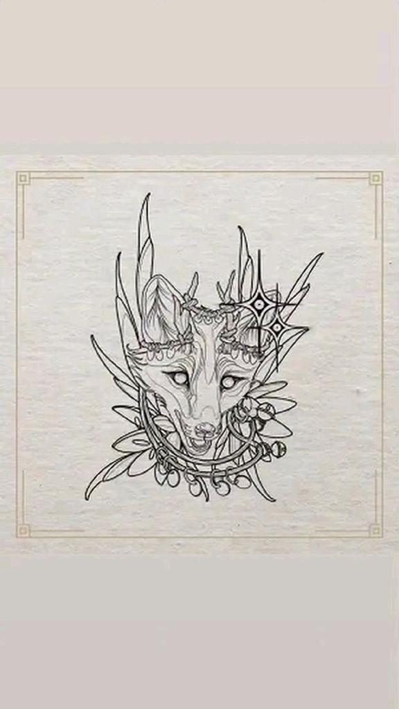 Flash tatouage renard mystique disponible - Anne Bonny Ink